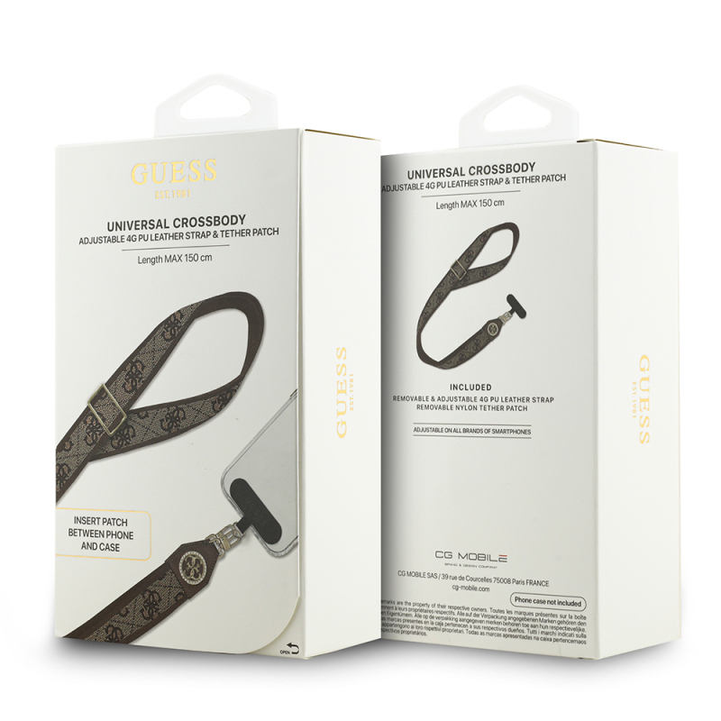 Guess Orjinal Lisanslı Taşlı 4G Metal Logolu Çapraz Vücut Telefon Askı Kayışı 150cm - 14