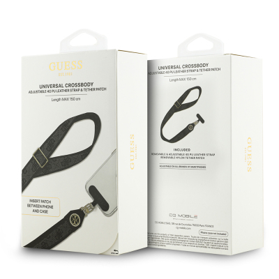 Guess Orjinal Lisanslı Taşlı 4G Metal Logolu Çapraz Vücut Telefon Askı Kayışı 150cm - 15