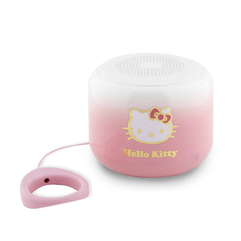 Hello Kitty Color Changing Electroplating Logo Mini Bluetooth Speaker with Finger Grip - 1