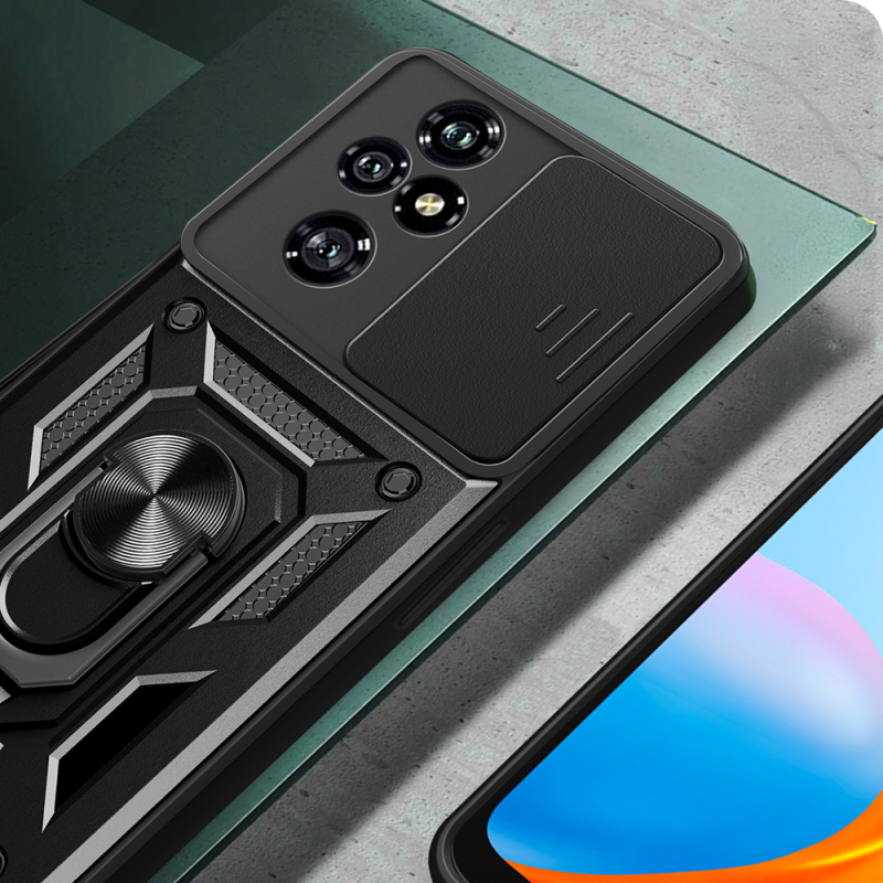 Honor 200 Pro Case with Magnetic Stand Camera Protection Zore Sürgülü Vega Cover - 7