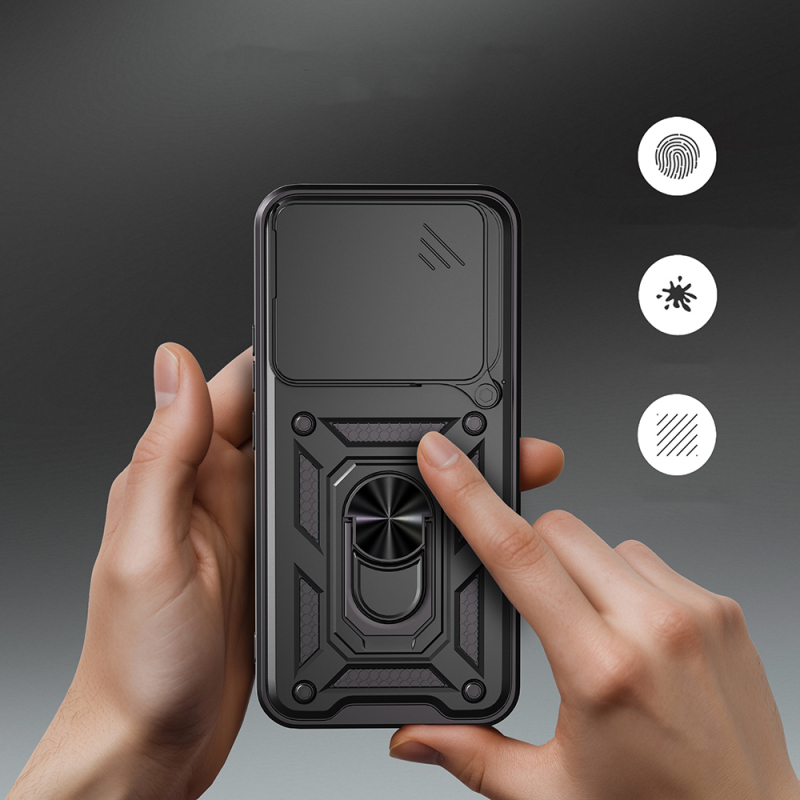 Honor 400 Kılıf Magnetik Standlı Kamera Korumalı Zore Sürgülü Vega Kapak - 6