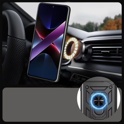 Honor 400 Kılıf Magnetik Standlı Kamera Korumalı Zore Sürgülü Vega Kapak - 7