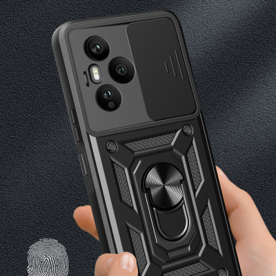 Honor 400 Pro Kılıf Magnetik Standlı Kamera Korumalı Zore Sürgülü Vega Kapak - 7