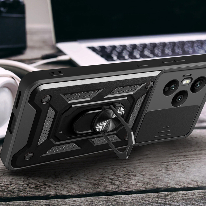 Honor 400 Pro Kılıf Magnetik Standlı Kamera Korumalı Zore Sürgülü Vega Kapak - 8