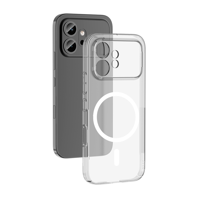 Honor 600 5G Camera Protected M-Safe Charging Transparent Zore London Hard PC Case - 1