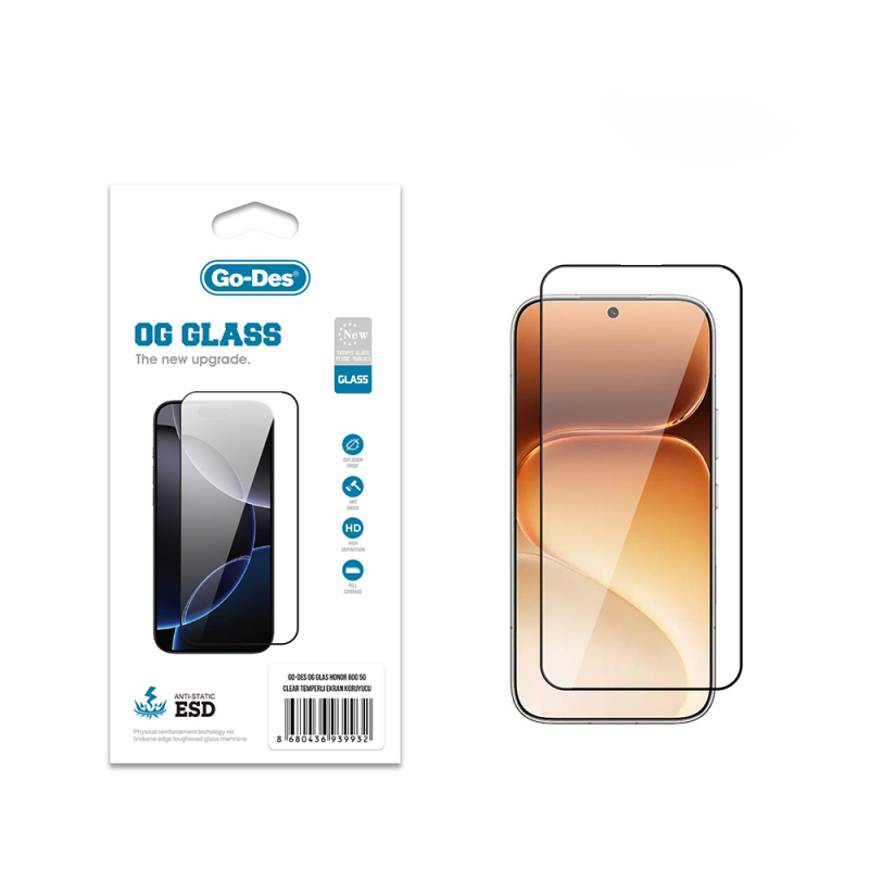 Honor 600 5G Go Des OG Glass Antistatik Temperli Cam Ekran Koruyucu - 1