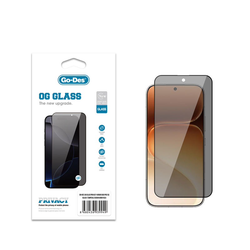 Honor 600 Pro 5G Go Des OG Glass Privacy Antistatic Tempered Glass Screen Protector - 1