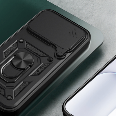 Honor 600 Pro 5G Kılıf Magnetik Standlı Kamera Korumalı Zore Sürgülü Vega Kapak - 5