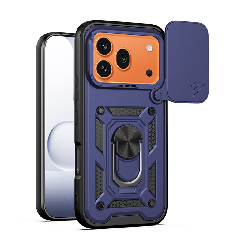 Honor 600 Pro 5G Kılıf Magnetik Standlı Kamera Korumalı Zore Sürgülü Vega Kapak - 2