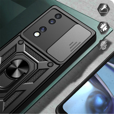 Honor 70 Case with Magnetic Stand Camera Protection Zore Sürgülü Vega Cover - 7