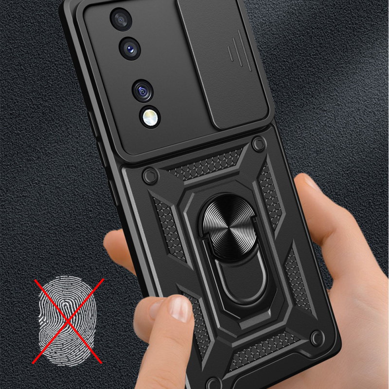 Honor 70 Case with Magnetic Stand Camera Protection Zore Sürgülü Vega Cover - 8