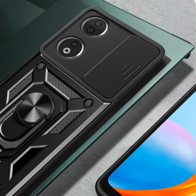 Honor 90 Case with Magnetic Stand Camera Protection Zore Sürgülü Vega Cover - 7