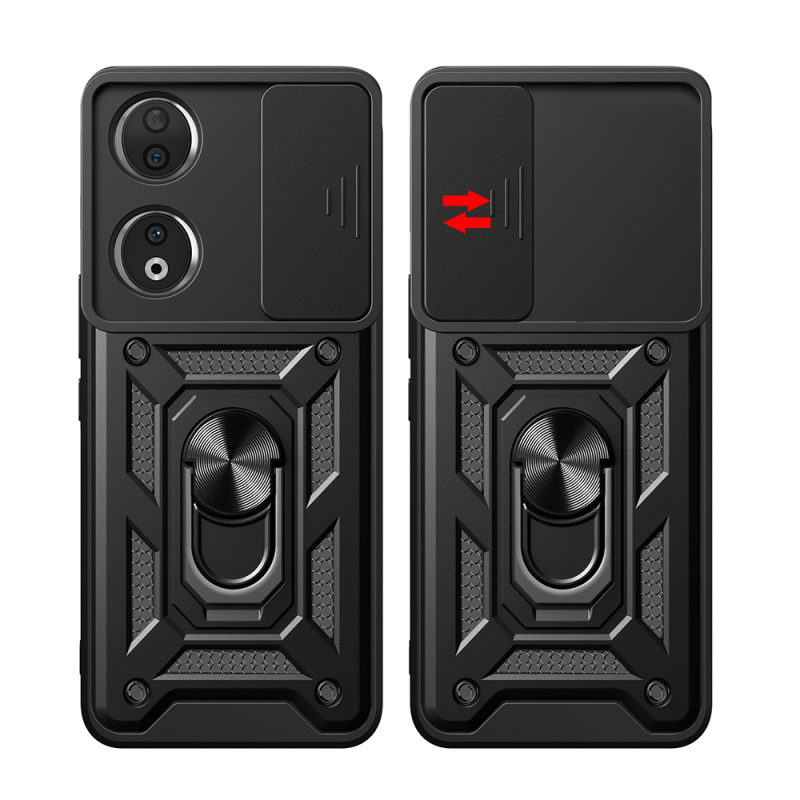 Honor 90 Case with Magnetic Stand Camera Protection Zore Sürgülü Vega Cover - 12