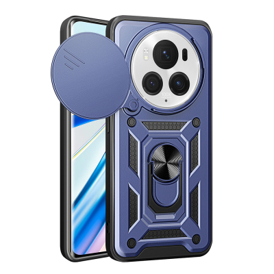 Honor Magic 6 Pro Case with Magnetic Stand Camera Protection Zore Sürgülü Vega Cover - 1