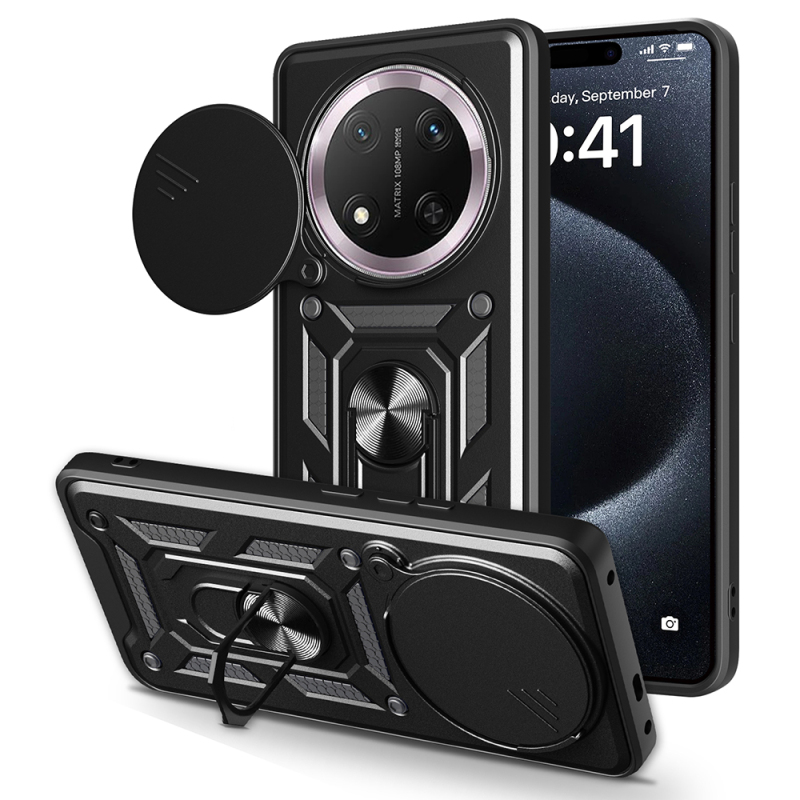 Honor Magic 7 Lite Case Magnetic Stand Camera Protection Zore Sürgülü Vega Cover - 2