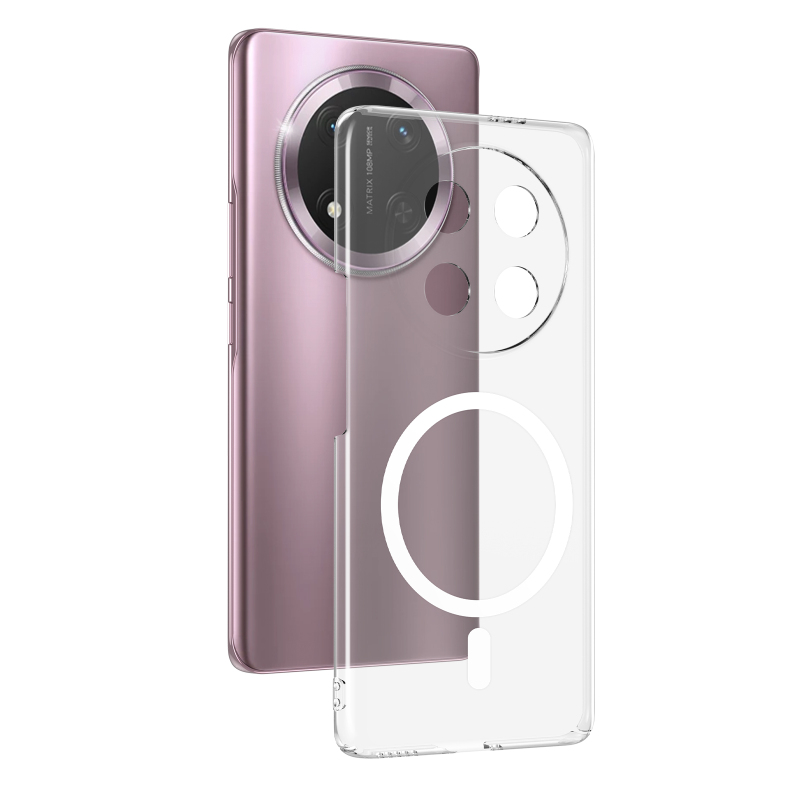 Honor Magic 7 Lite Kamera Korumalı M-Safe Şarj Özellikli Şeffaf Zore London Sert PC Kapak - 1