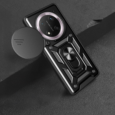 Honor Magic 7 Lite Kılıf Magnetik Standlı Kamera Korumalı Zore Sürgülü Vega Kapak - 9