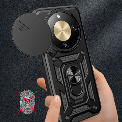 Honor Magic 8 Lite 5G Case with Magnetic Stand and Camera Protection - Zore Vega Sliding Cover - 4