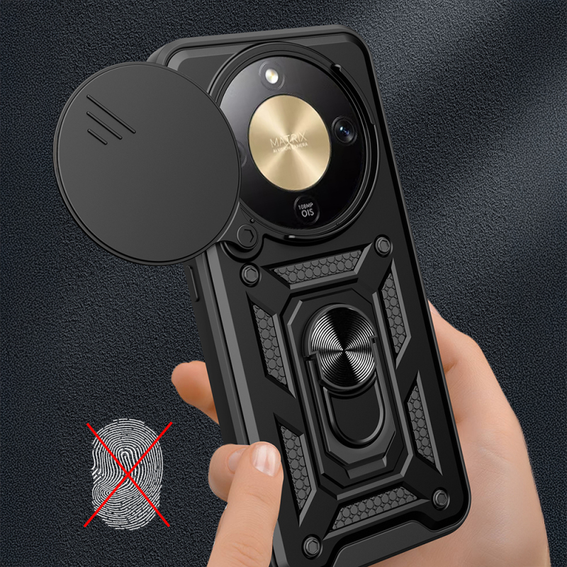 Honor Magic 8 Lite 5G Case with Magnetic Stand and Camera Protection - Zore Vega Sliding Cover - 4