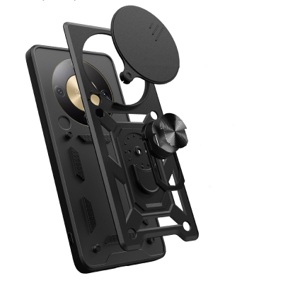 Honor Magic 8 Lite 5G Case with Magnetic Stand and Camera Protection - Zore Vega Sliding Cover - 7