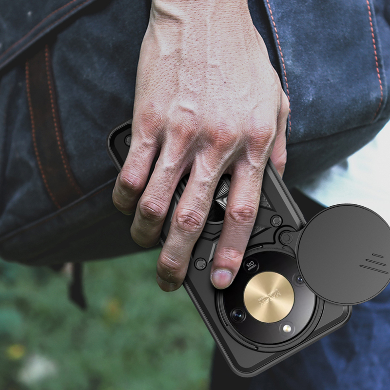 Honor Magic 8 Lite 5G Case with Magnetic Stand and Camera Protection - Zore Vega Sliding Cover - 9