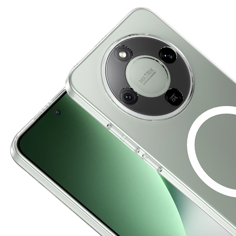 Honor Magic 8 Lite 5G Kamera Korumalı M-Safe Şarj Özellikli Şeffaf Zore London Sert PC Kapak - 3