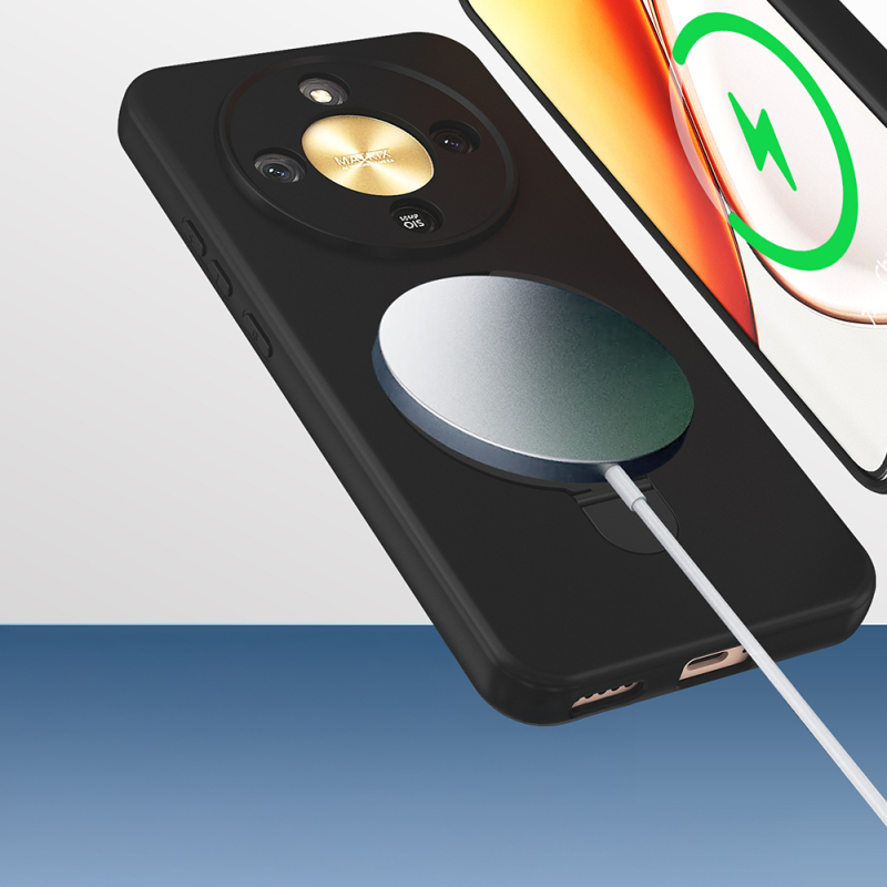 Honor Magic 8 Lite 5G Kılıf M-safe Şarj Özellikli Standlı Zore Samara Kapak - 7