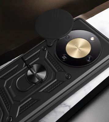 Honor Magic 8 Lite 5G Kılıf Magnetik Standlı Kamera Korumalı Zore Sürgülü Vega Kapak - 6