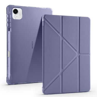 Honor Pad X9A Case Zore Tri Folding Pen Compartment Stand Case - 2