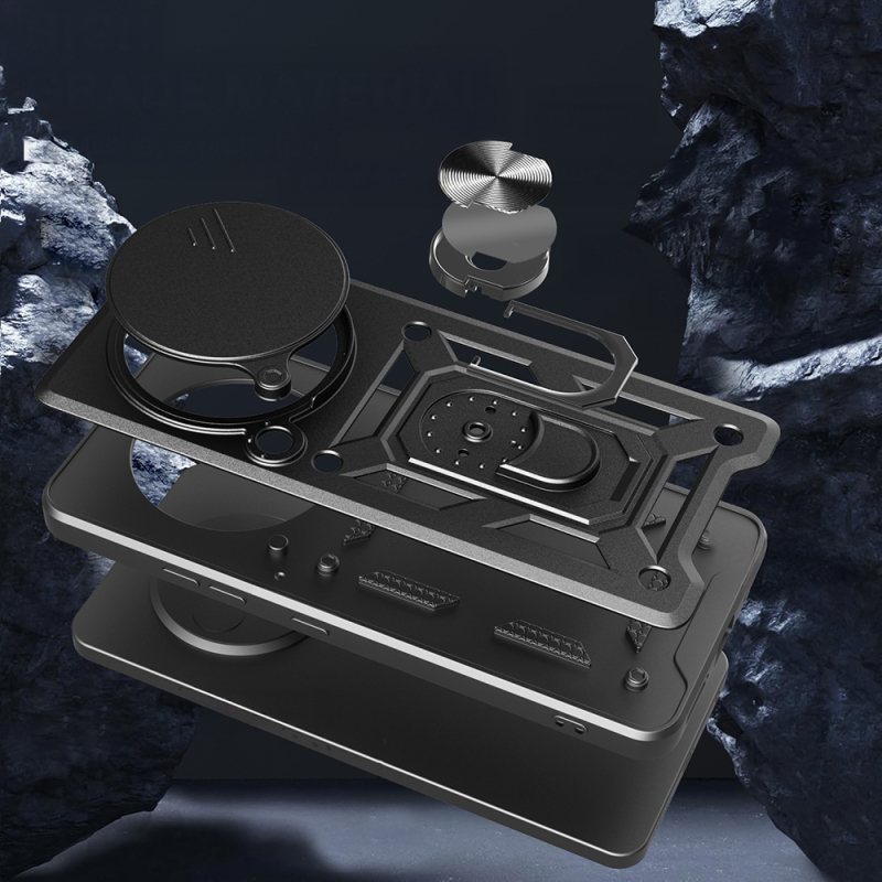 Honor X9C Case Magnetic Stand Camera Protection Zore Sürgülü Vega Cover - 5