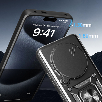 Honor X9C Case Magnetic Stand Camera Protection Zore Sürgülü Vega Cover - 7