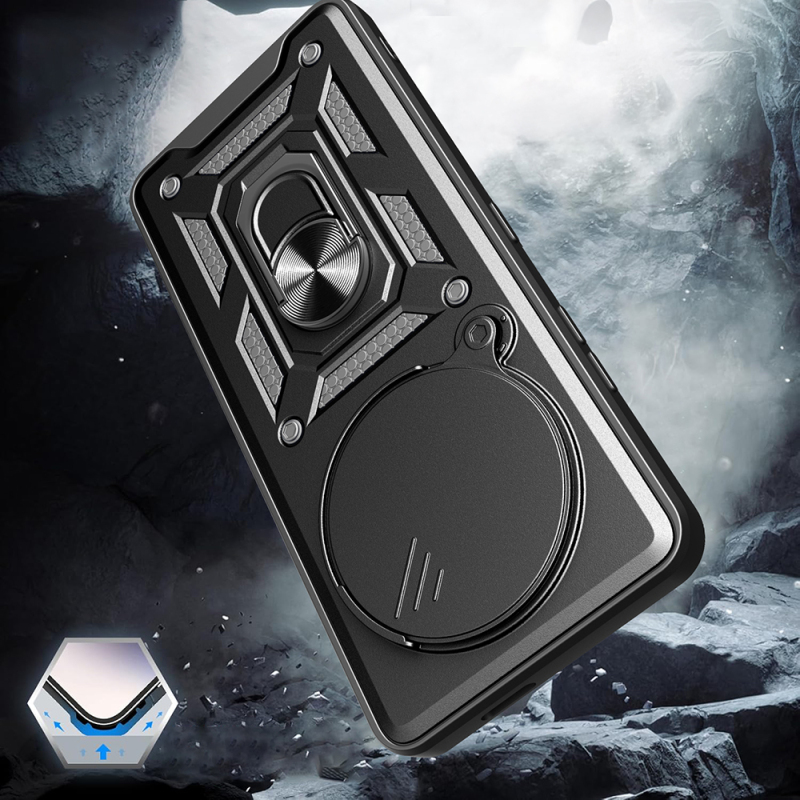 Honor X9C Kılıf Magnetik Standlı Kamera Korumalı Zore Sürgülü Vega Kapak - 6