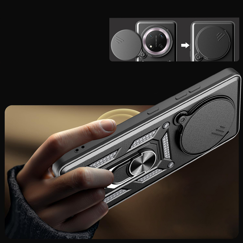 Honor X9C Kılıf Magnetik Standlı Kamera Korumalı Zore Sürgülü Vega Kapak - 8