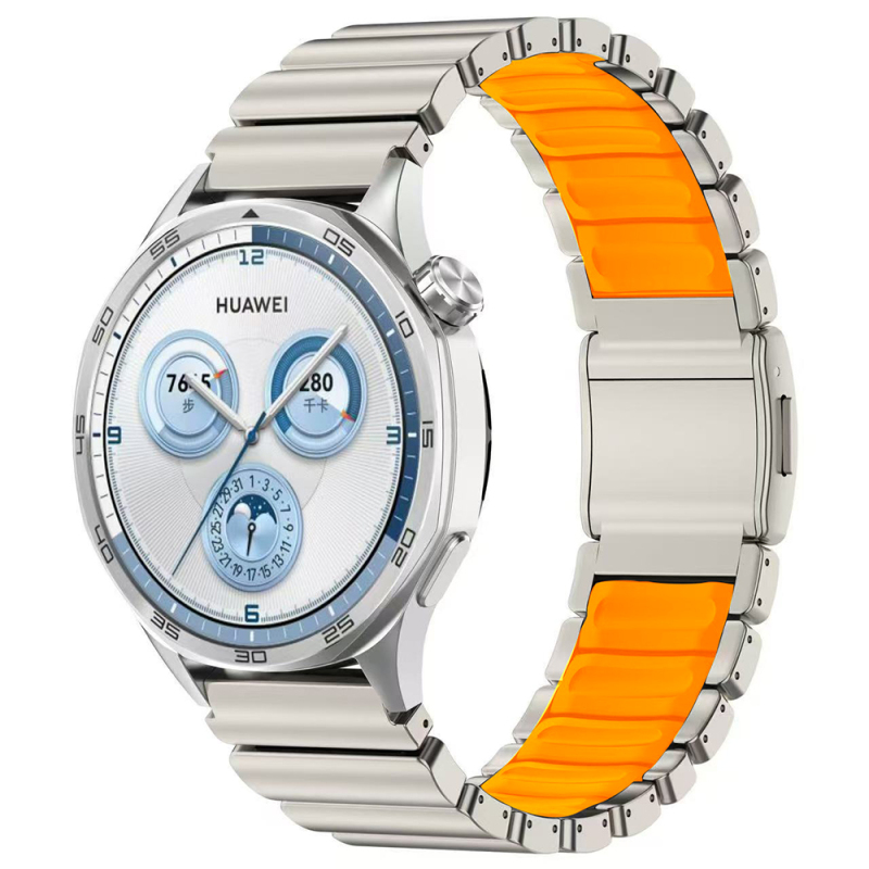 Huawei GT4 46mm Zore KRD-151 22mm Metal Silikon Kordon - 9