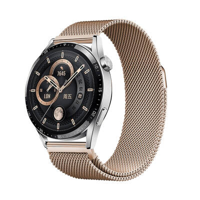 Huawei Honor Magic 2 46mm Zore Band-12 22mm Metal Hasır Kordon - 4