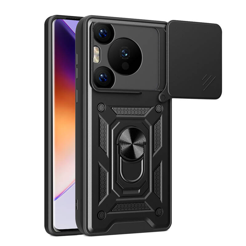 Huawei Pura 70 Pro 5G Case with Magnetic Stand Camera Protection Zore Sliding Vega Cover - 4