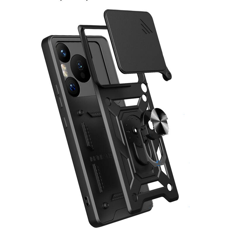 Huawei Pura 70 Pro 5G Case with Magnetic Stand Camera Protection Zore Sliding Vega Cover - 11