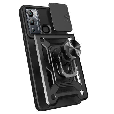 İnfinix Hot 12i Case Magnetic Stand Camera Protector Zore Sliding Vega Cover - 5