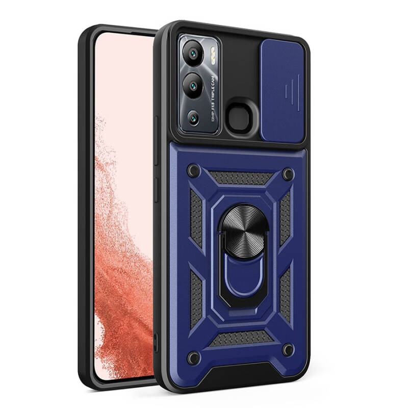 İnfinix Hot 12i Case Magnetic Stand Camera Protector Zore Sliding Vega Cover - 1