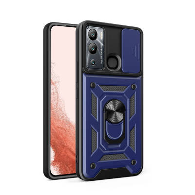 İnfinix Hot 20i Case Magnetic Stand Camera Protector Zore Sliding Vega Cover - 10