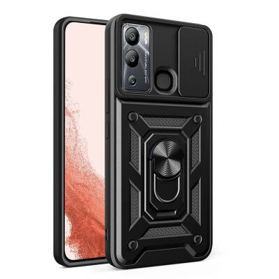 İnfinix Hot 20i Case Magnetic Stand Camera Protector Zore Sliding Vega Cover - 1