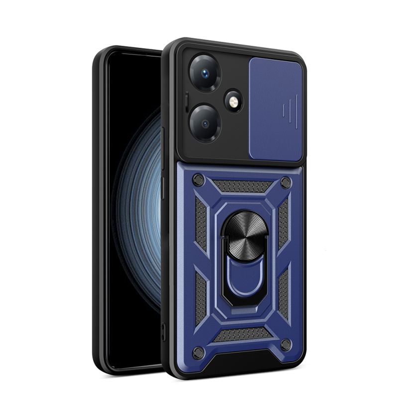 İnfinix Hot 30 Play Kılıf Magnetik Standlı Kamera Korumalı Zore Sürgülü Vega Kapak - 2