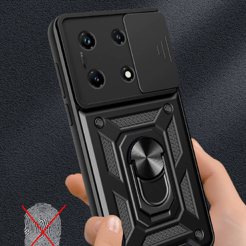 Infinix Note 30 Pro Case Magnetic Stand Camera Protector Zore Sliding Vega Cover - 4