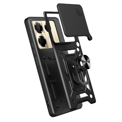 Infinix Note 40 Pro Case with Magnetic Stand Camera Protection Zore Sürgülü Vega Cover - 4