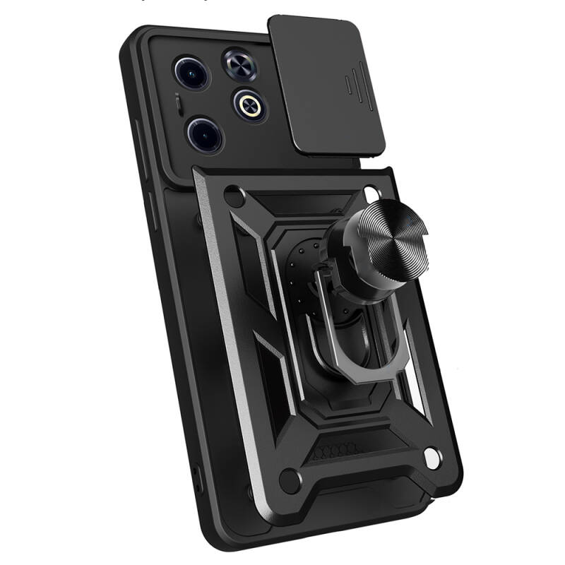 Infinix Smart 8 Case with Magnetic Stand Camera Protection Zore Sliding Vega Cover - 9