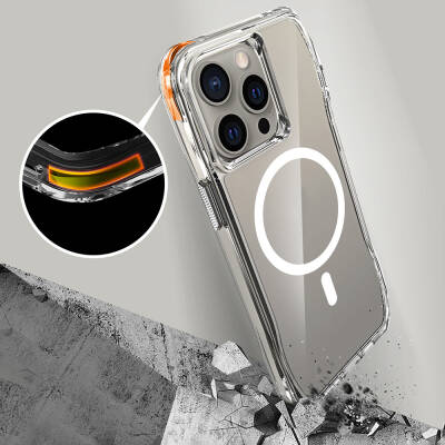 iPhone 15 Pro Cover Magsafe Charging Featured Airbag Transparent Zore İncek Cover - 5