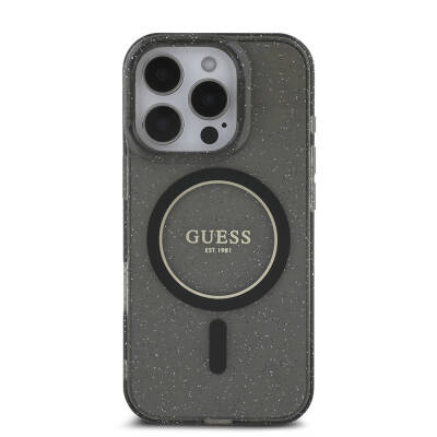 iPhone 16 Pro Case Guess Original Licensed Magsafe Charging Featured Silvery Silicone Pearl Bracelet Cover - 5