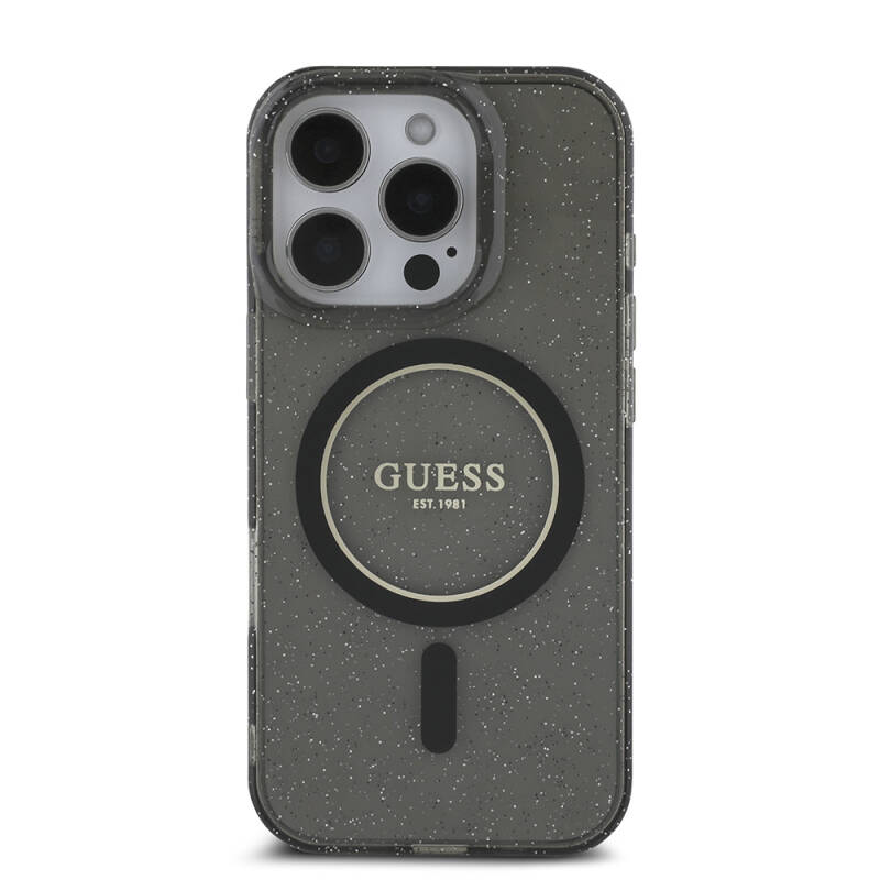 iPhone 16 Pro Case Guess Original Licensed Magsafe Charging Featured Silvery Silicone Pearl Bracelet Cover - 5