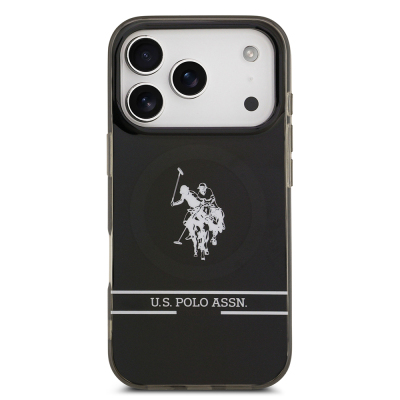 Apple iPhone 17 Pro Case U.S. Polo Assn. Original Licensed M-Safe Charging Feature IML Double Horse Stripe Logo Ring Cover - 4