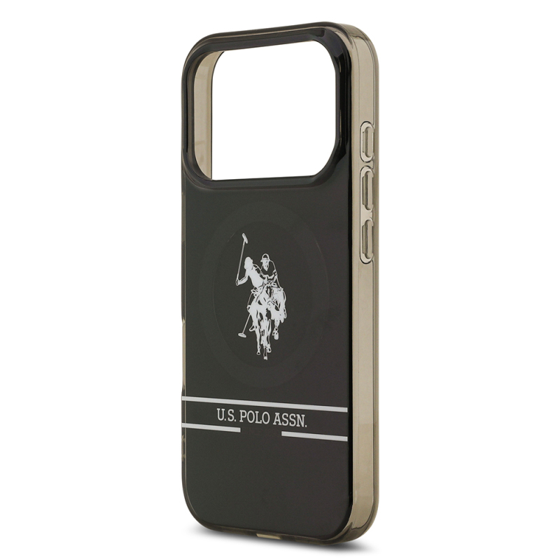 Apple iPhone 17 Pro Case U.S. Polo Assn. Original Licensed M-Safe Charging Feature IML Double Horse Stripe Logo Ring Cover - 7